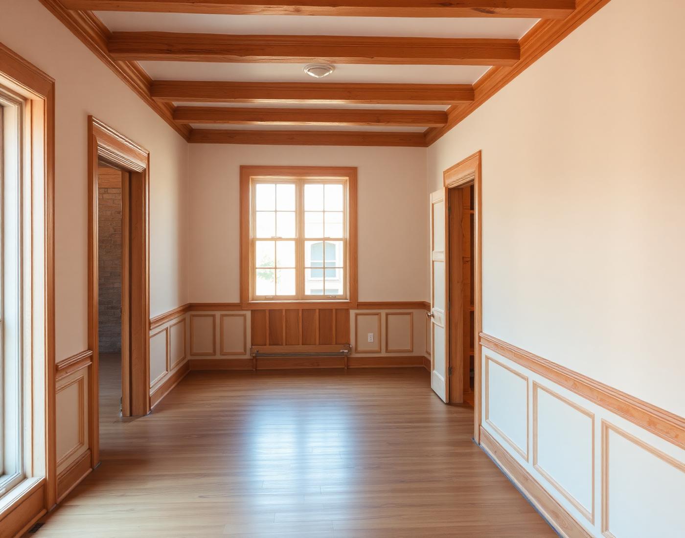 Raleigh home interior with painted walls and detailed wood trim by Apex Craft Co